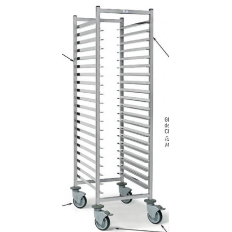 CHARIOT ECHELLE 60 X 40 INOX 20 NIVEAUX